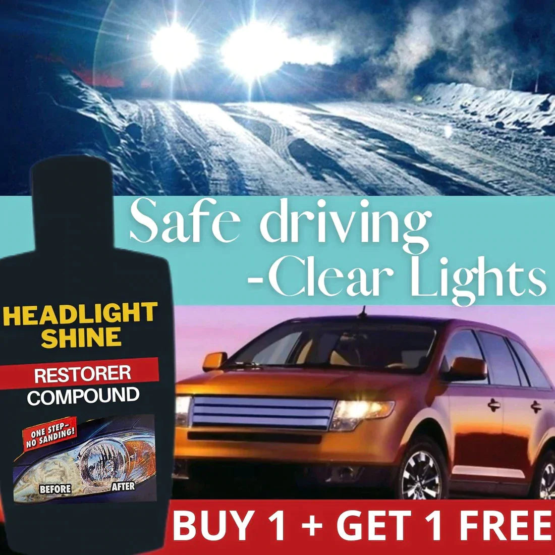 COMPOUND FOR RESTORING CAR HEADLIGHTS ** BUY 1 GET 1 FREE **