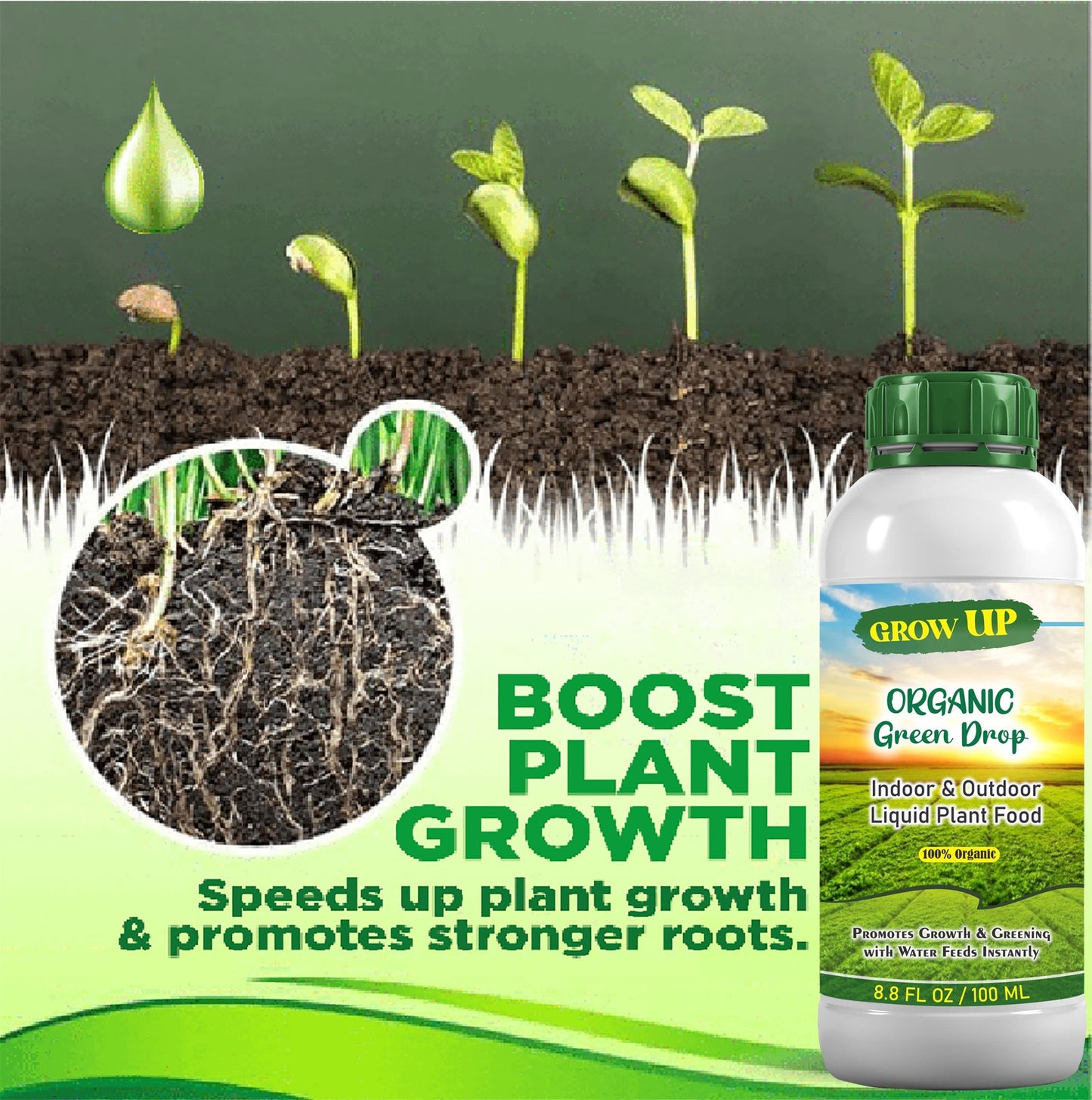 Organic GreenDrop Plant Food Liquid For Growth & Greening